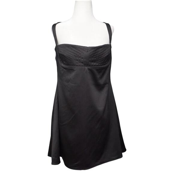 House of CB Kara Black Corset Satin Mini Dress L+ NWT Bustier Cocktail Party - Picture 2 of 11
